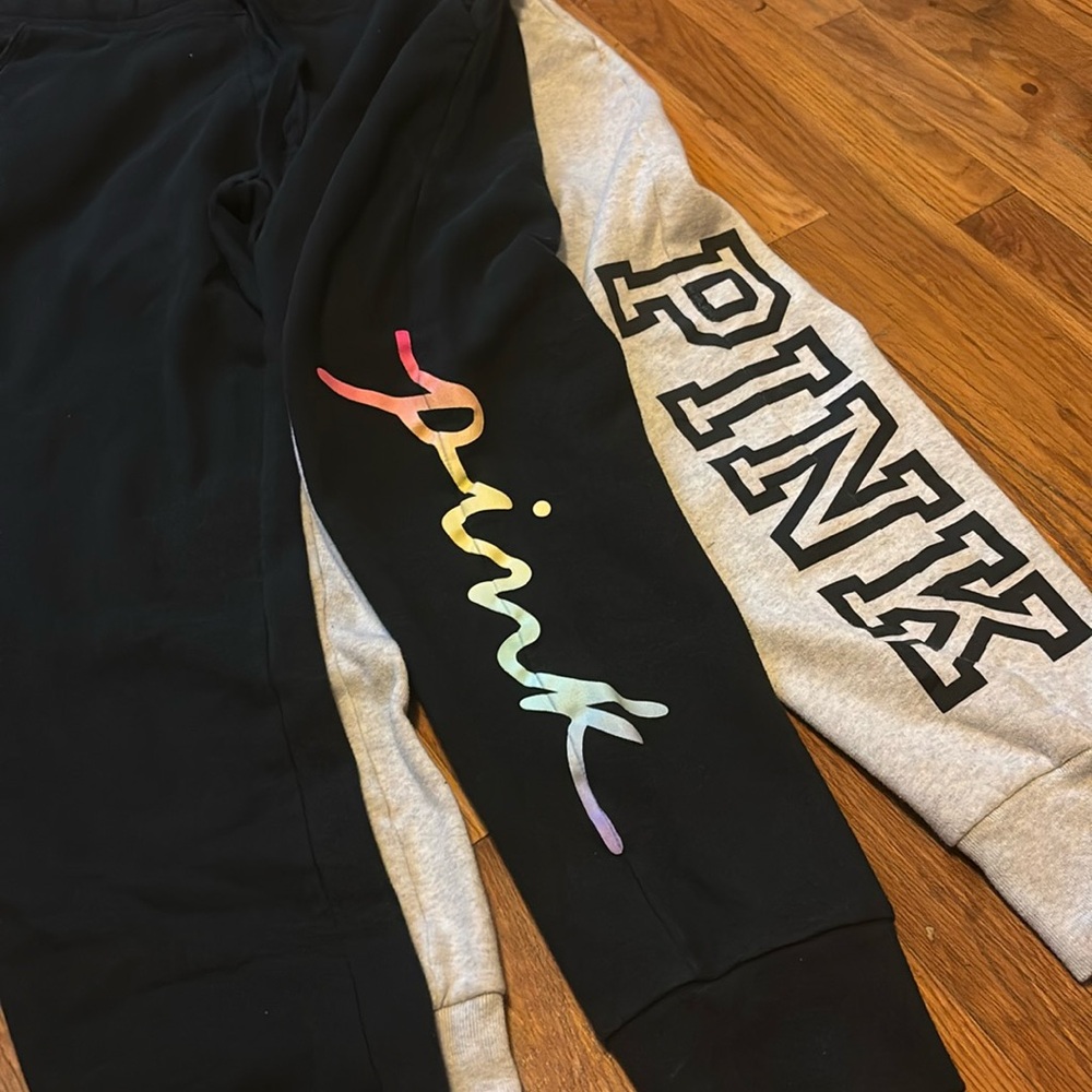 Two pairs of sweatpants from pink (black) (grey)